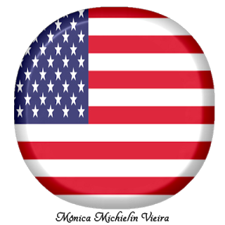 Abecedario con la Bandera de USA. USA Flag Alphabet.