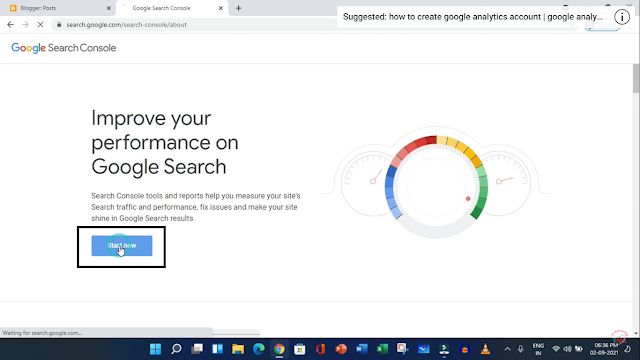 How to create google search console account