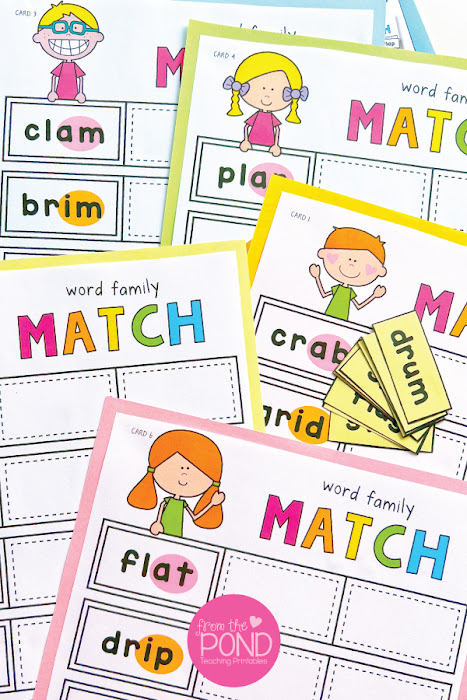 Matching word game for blends Reading words with blends