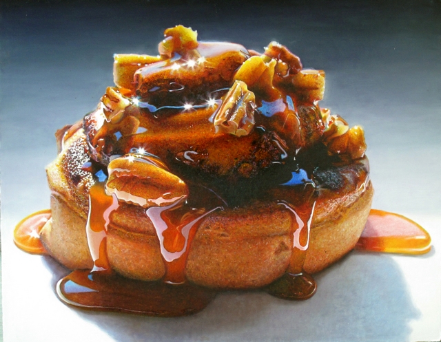 13-Sticky-Bun-Mary-Ellen-Johnson-A-Sweet-Tooth-s-Dream-in-Food-Art-Paintings-www-designstack-co
