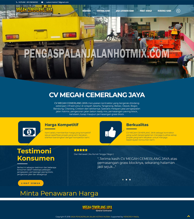 DESAIN WEBSITE PERUSAHAAN KONSTRUKSI Media