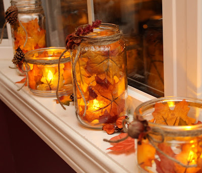 mason jar flameless candles for fall