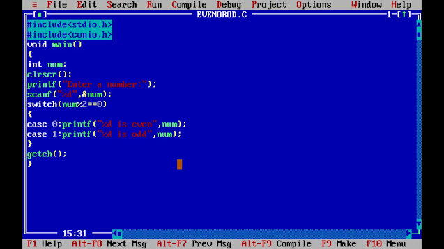 Odd and even numbers program in c