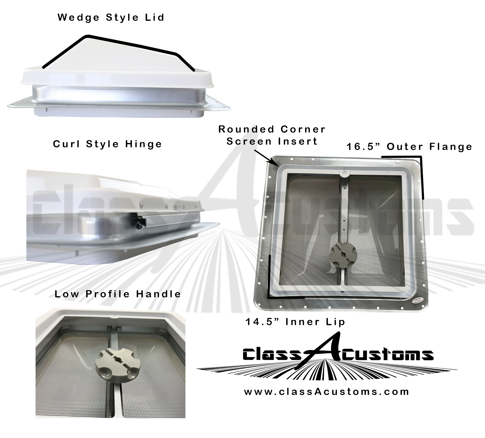 Class A Customs Heng's RV Roof Vent Inner Ceiling Garnish or Trim Ring