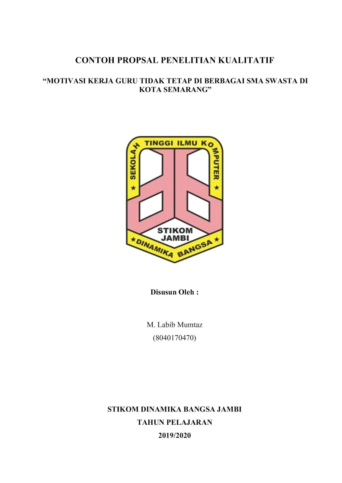 Contoh Proposal Penelitian Kuantitatif Dan Kualitatif