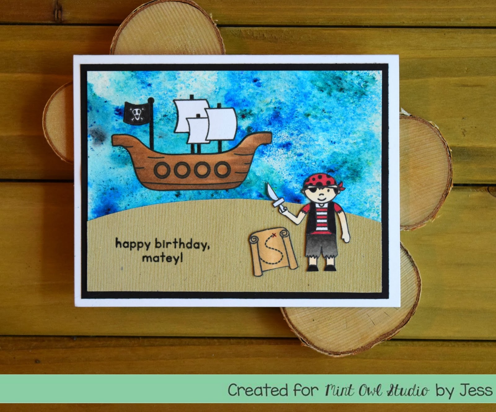 Jess Crafts Mint Monday Pirate Birthday Card