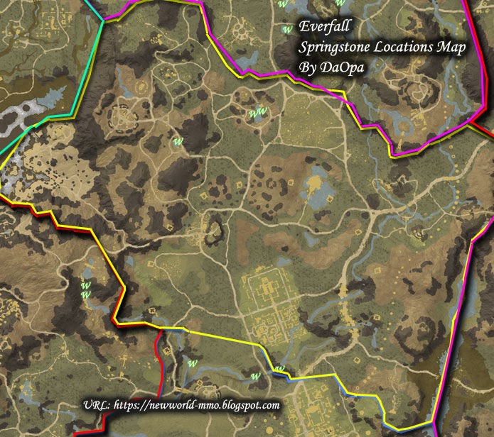 New World Everfall springstone map