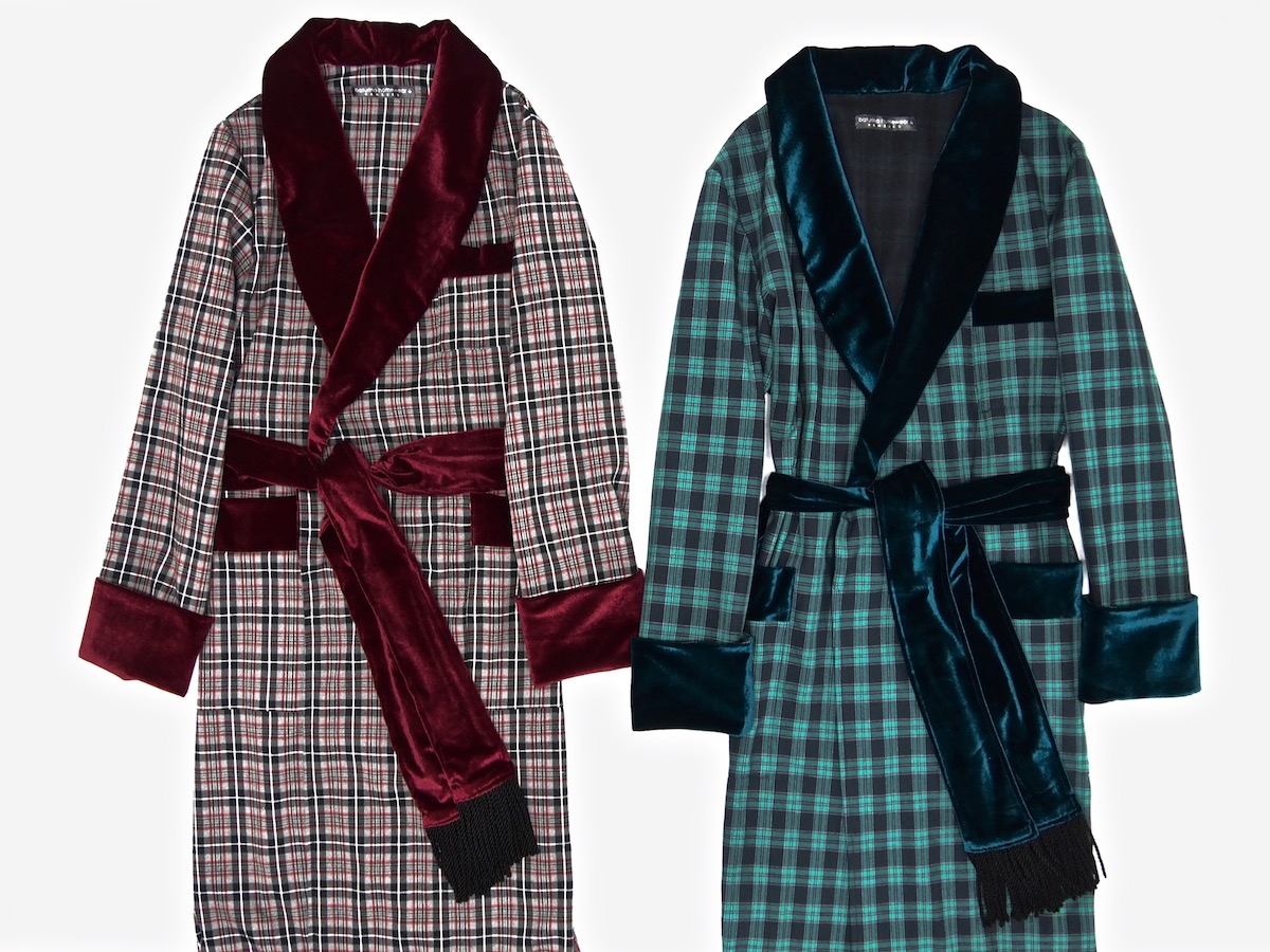 Men's Luxury Wool Dressing Gown and Quilted Silk Robe