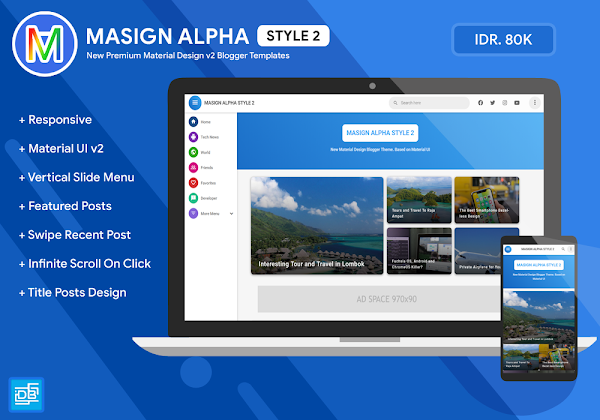 Masign Alpha Style 2 Premium Material Design Blogger Template