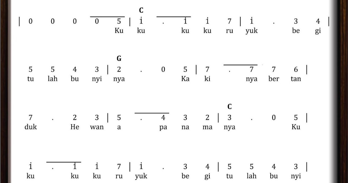 Not Angka Kukuruyuk SEKITAR MUSIK