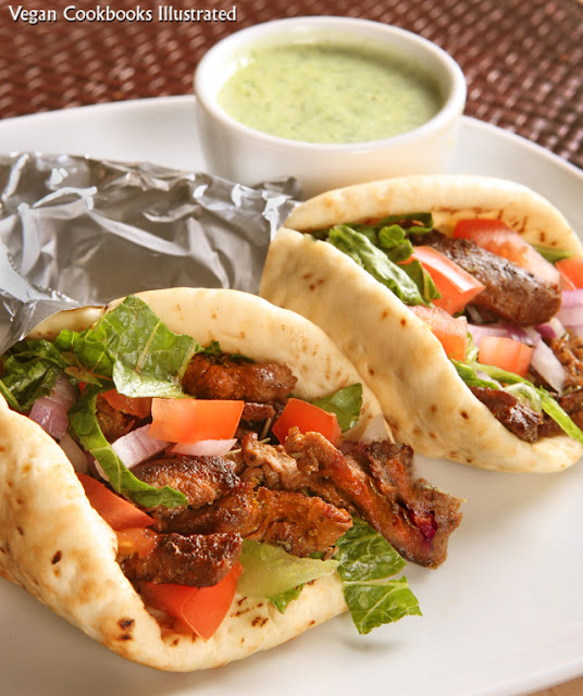 Vegan Cookbooks Illustrated Seitan Gyros with Tzatziki Sauce