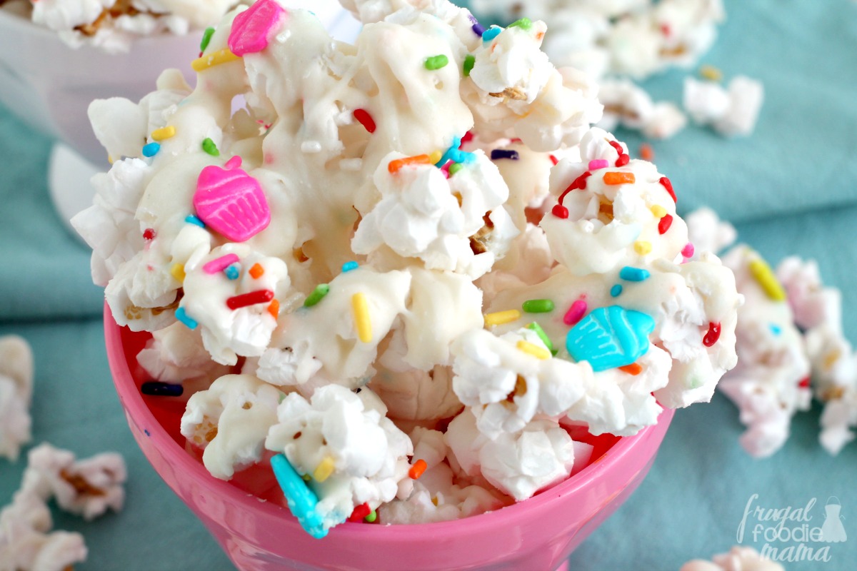 Frugal Foodie Mama Funfetti Cupcake Popcorn