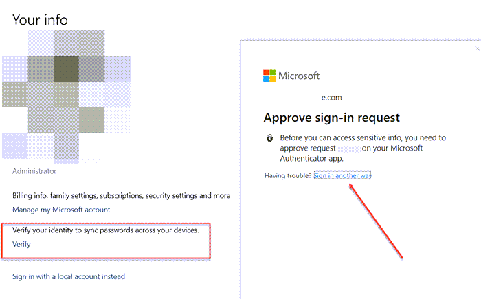 Microsoft 계정 확인 Windows 10