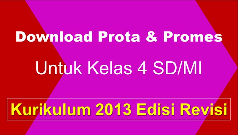 Download Prota Dan Promes SD/MI Kelas 4 Kurikulum 2013 Terbaru