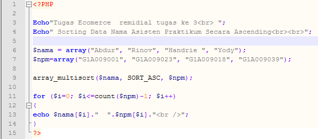 Artikel Array dalam PHP: cara mengurutkan nama menggunakan array dalam php