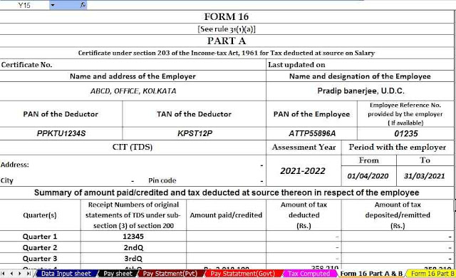 Income Tax Revised Form 16 Part A&B Income Tax Revised Form 16 Part A&B