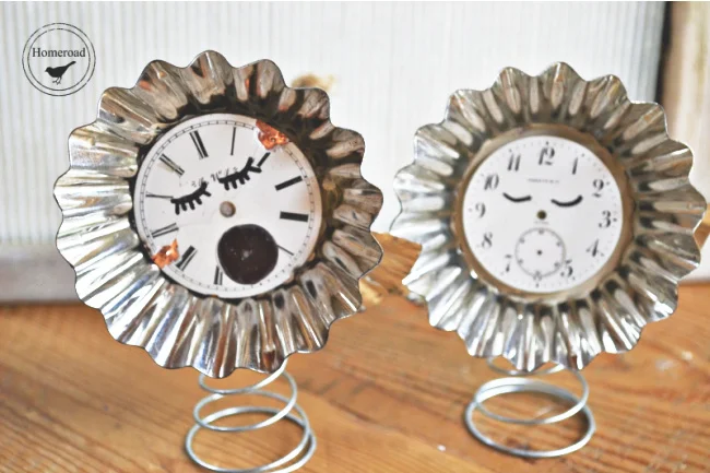 2 clock faced ornaments