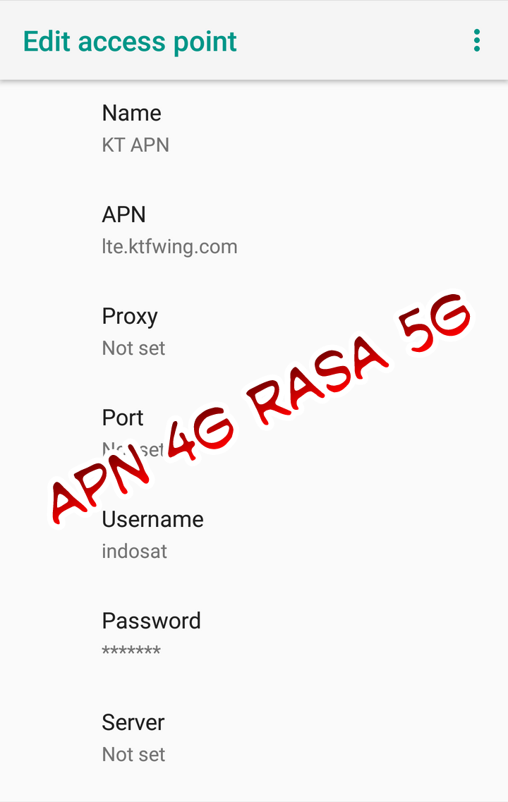 Apn 4g All Operator Rasa 5g