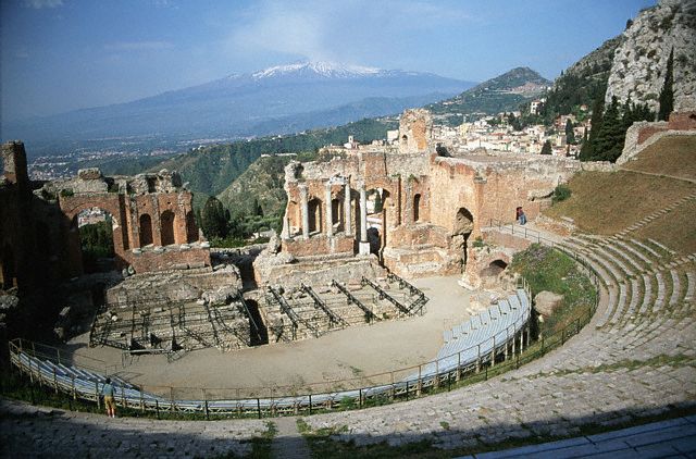Greek Drama - Ruins Of Teatro Greco On Sicily