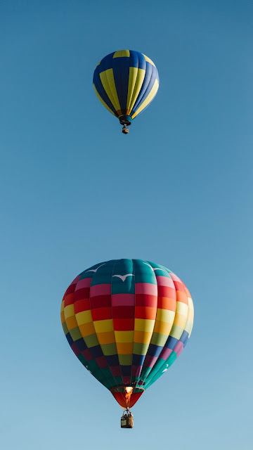 Air balloons, colorful, sky blue, flight