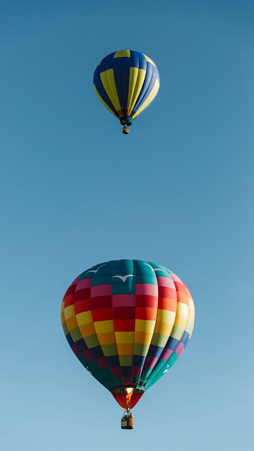 Air balloons, colorful, sky blue, flight Air balloons, colorful, sky blue, flight
