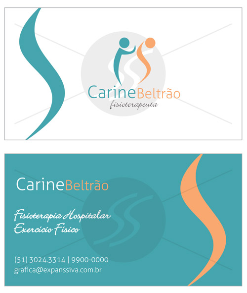 cartões de visita de fisioterapia gráfica expanssiva