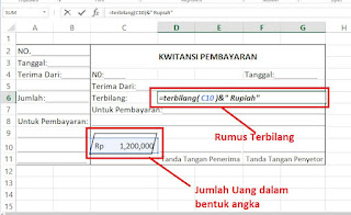 Rumus Terbilang Excel untuk kwitansi