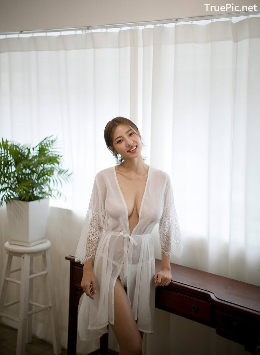 Image Korean Fashion Model - Jeon Ji Su - Montry Lace Gown Lingerie - TruePic.net - Picture-8