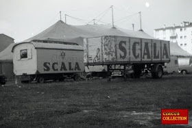 roulotte et remorque de semi du Cirque Scala 