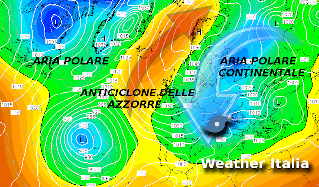 Altezza geopotenziali a 500 hPa e pressione al suolo