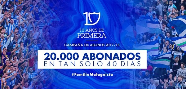 El Málaga supera los 20.000 abonados