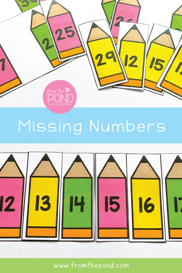 Missing Numbers Math Center First Grade