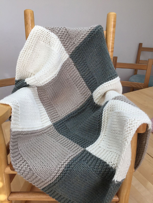 3 Color Patchwork Blanket - Knitting Pattern