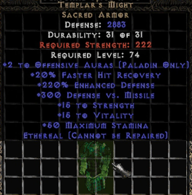 Best cRPGs TEMPLAR'S MIGHT, Diablo 2 Resurrected, sacred armor