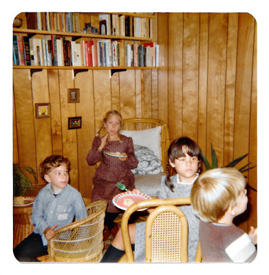 John Gayton, Natalie Pavloff Powell, and Tanya Pavloff Rockwell at 19 Ramona Avenue in Piedmont in August 1980