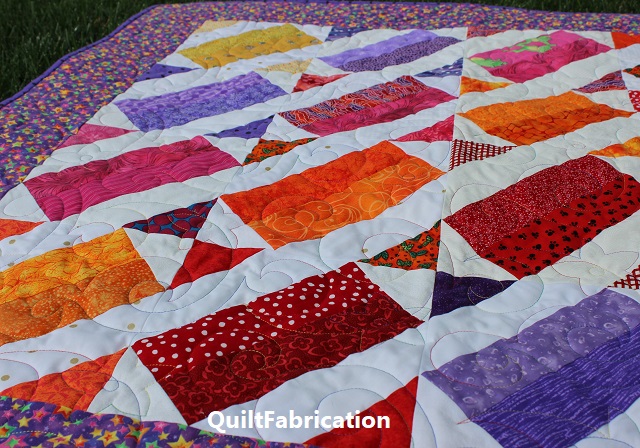 Brick Yard baby quilt directional layout