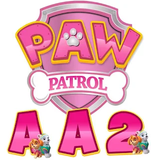 Paw Patrol Abc en Rosa con Skye y Everest.