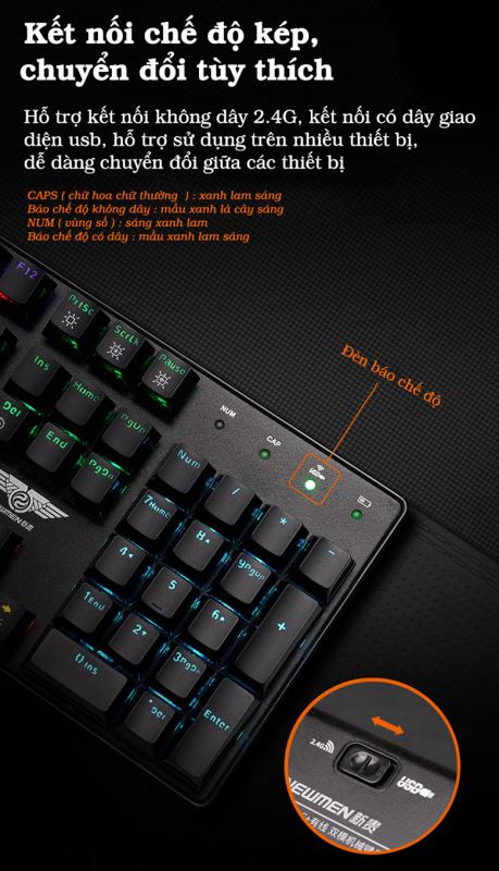 Bàn phím Newmen Gaming không dây GM335 16 ckeditor 3665411
