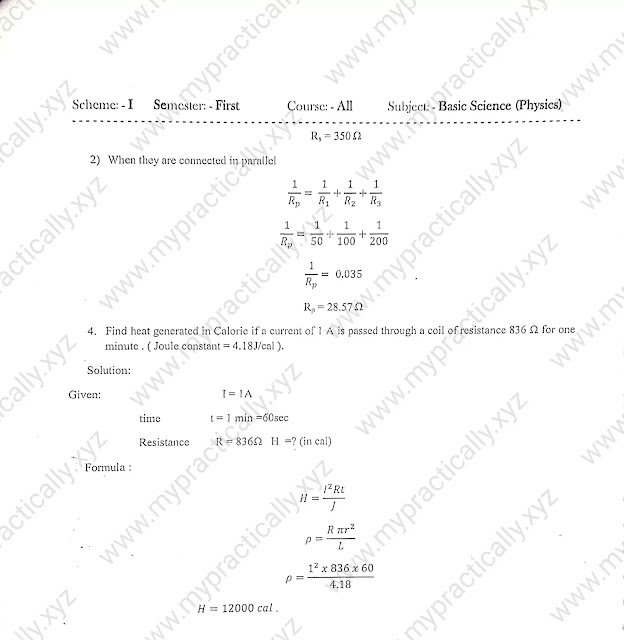 Basic Science Physics Notes MSBTE I Scheme Notes Electricity