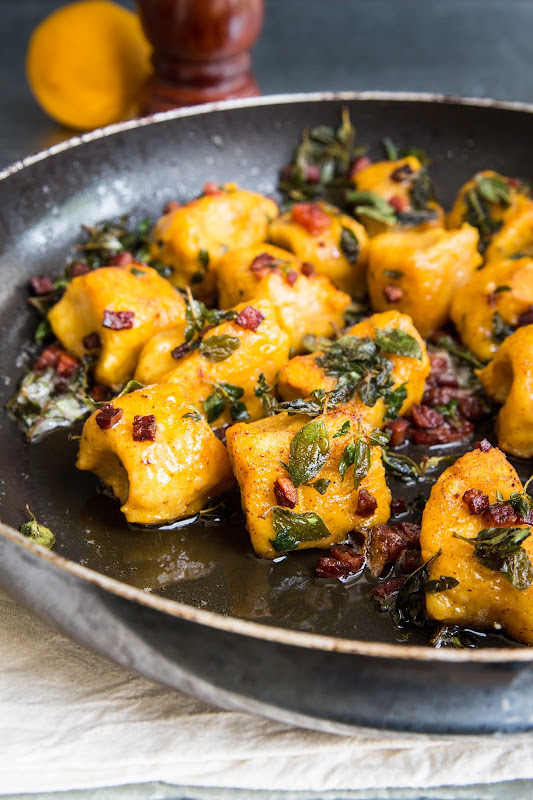 Milk and Honey Pumpkin and Nutmeg Gnocchi with Salami and Oregano Butter