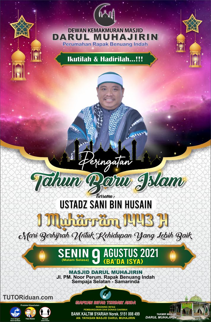 Desain Banner Baliho Peringatan Tahun Baru Islam 1 Muharram 1443 H
