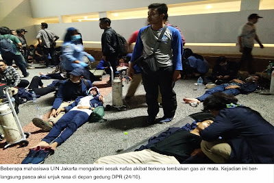 Mahasiswa Korban Gas Air Mata dari Aksi Unjuk Rasa