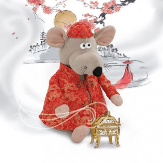 Cartolina d'auguri originale Felice Anno Nuovo mouse e ratto 2024. Gratis, belle carte di Capodanno dal vivo nell'Anno del mouse
