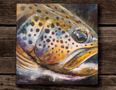 Nathan Brown, Trout Art, Fish paintings, Fishing Art, Fly Fishing Art, Texas Freshwater Fly Fishing, TFFF, Fly Fishing Texas, Texas Fly Fishing, Fly Fishing
