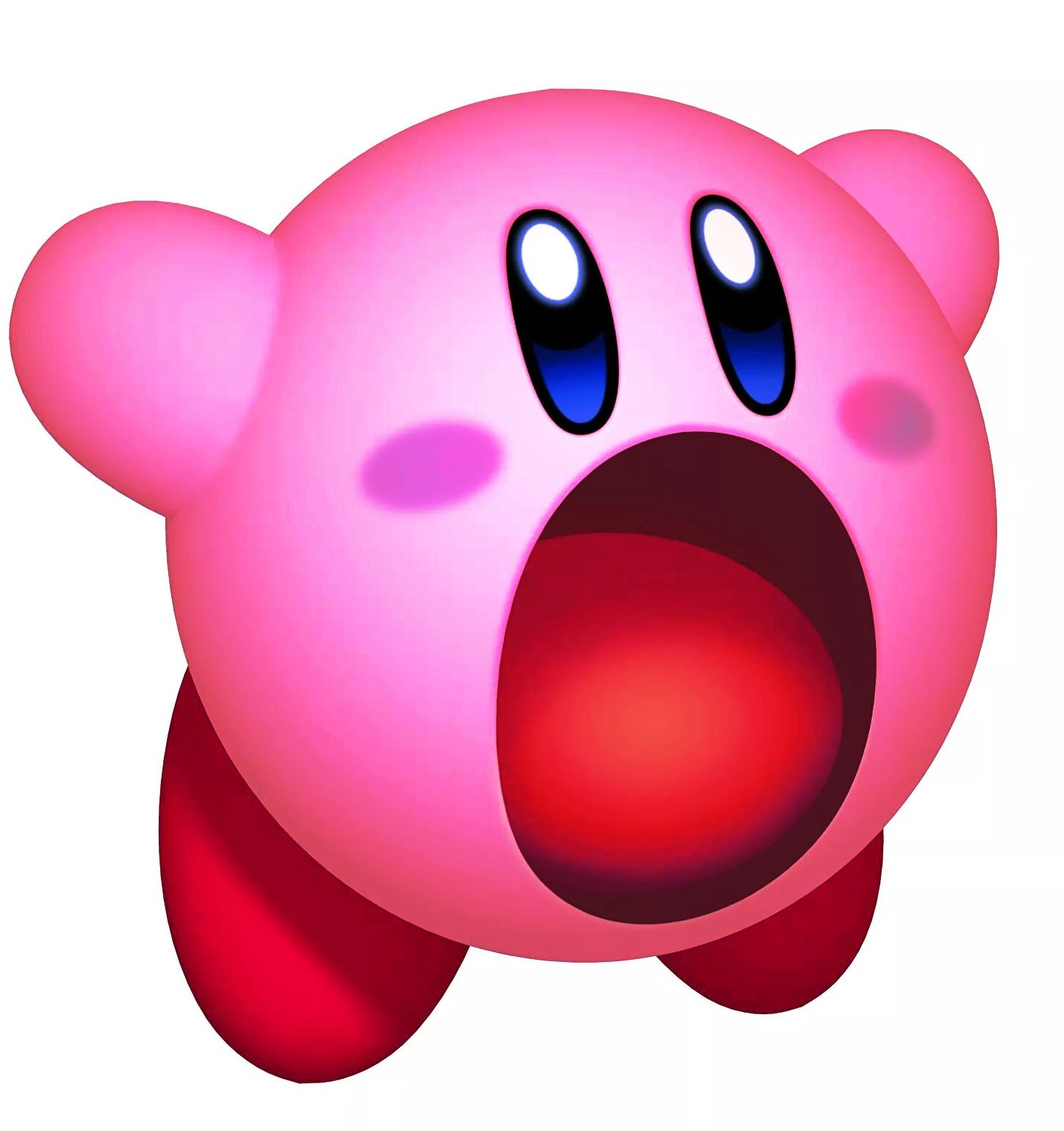 Imgagen con Kirby aspirando fuerte