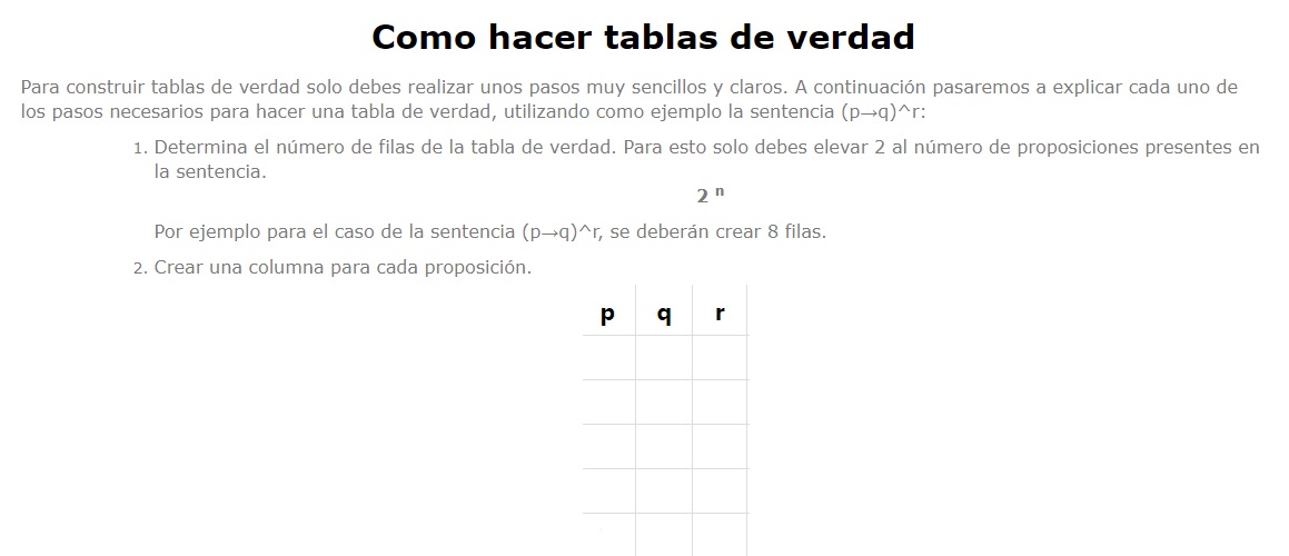 MATEMÁTICAS DISCRETAS PRACTICA 11. COMO HACER TABLAS DE VERDAD