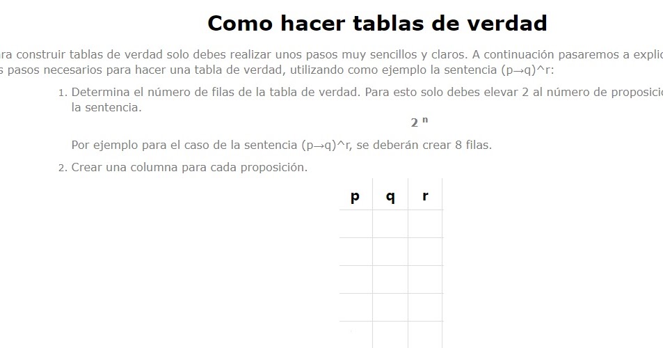 MATEMÁTICAS DISCRETAS PRACTICA 11. COMO HACER TABLAS DE VERDAD