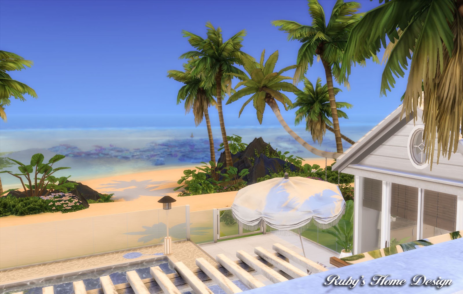 Ruby's Home Design March Release Sims 4 Palm Beach House 3月棕櫚海灘屋
