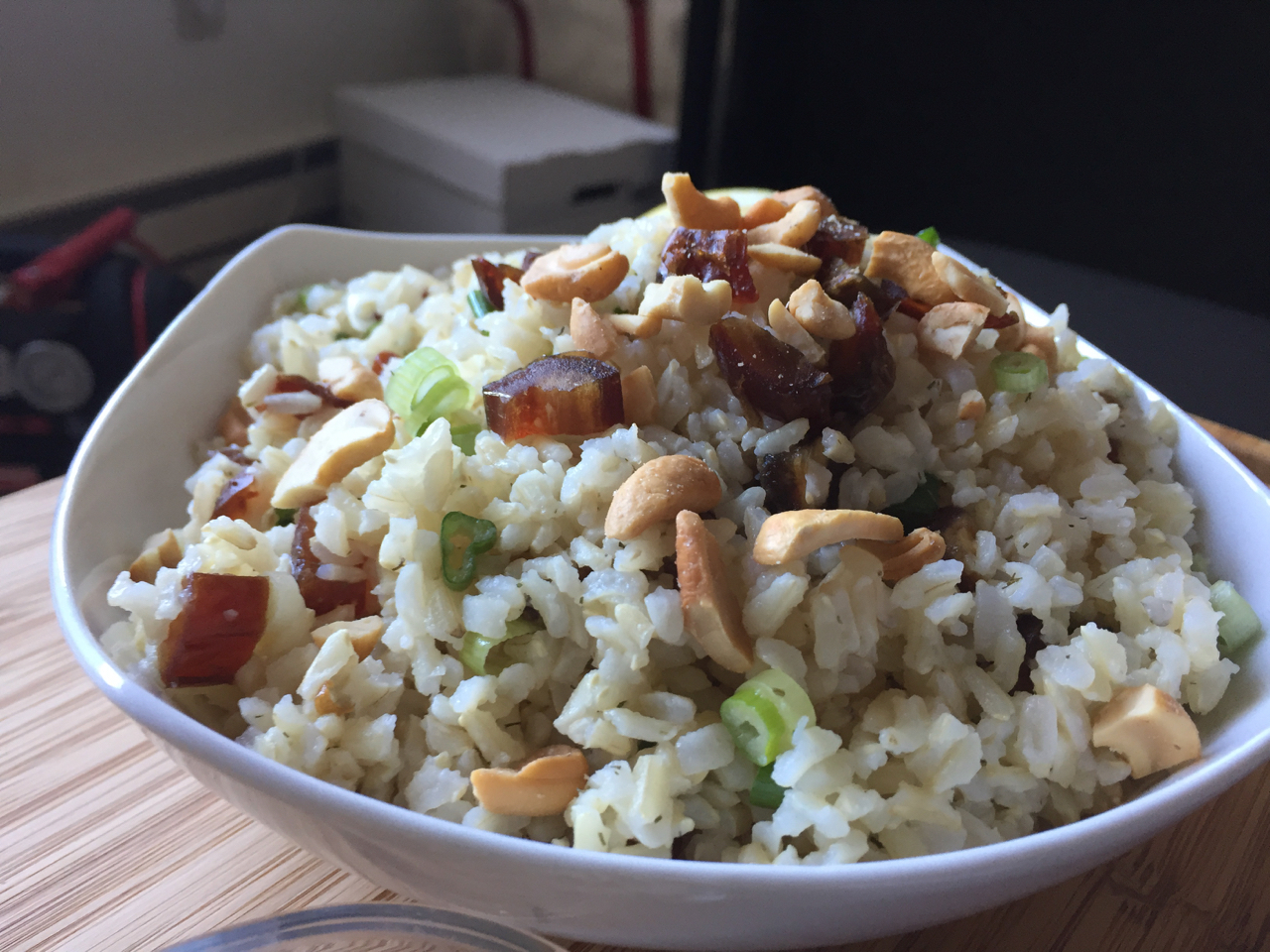 Em Hungry Brown Rice Salad with Dates & Cashews
