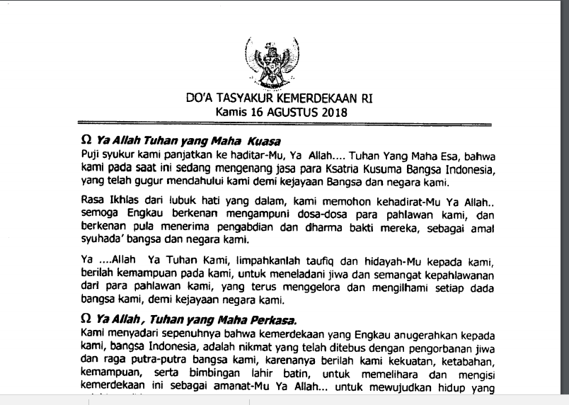 Teks Doa Hari Kemerdekaan - IMAGESEE